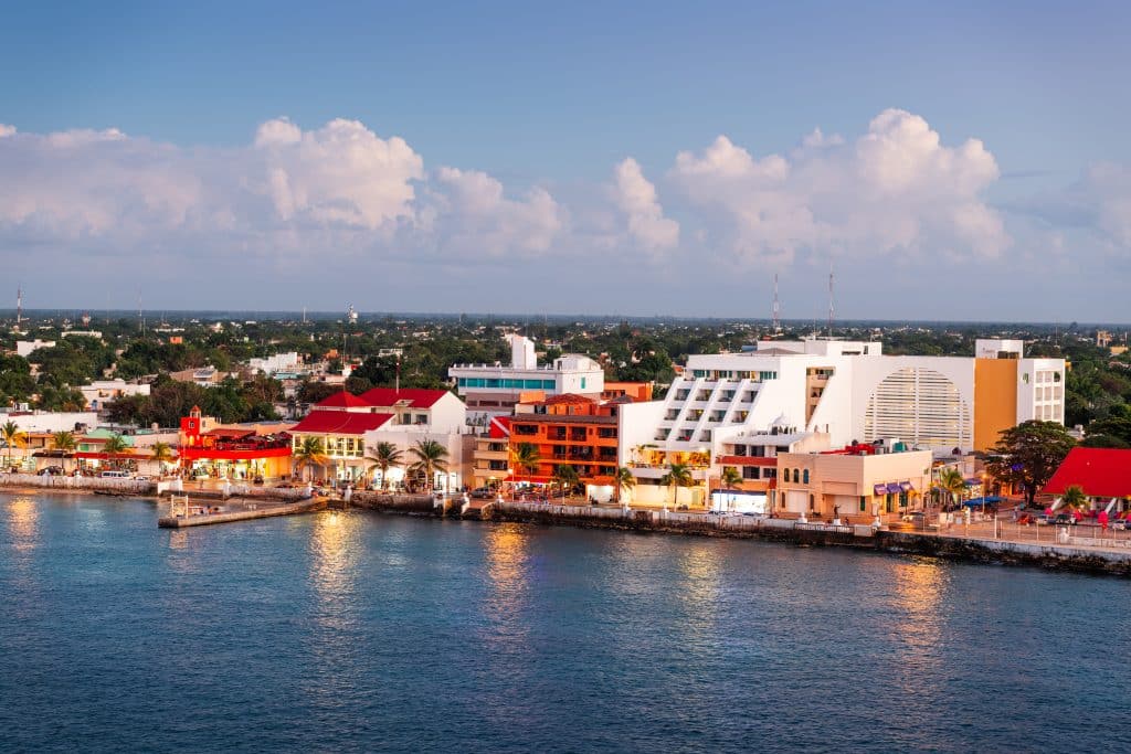 Cozumel, Mexico Coastal Town Skyline